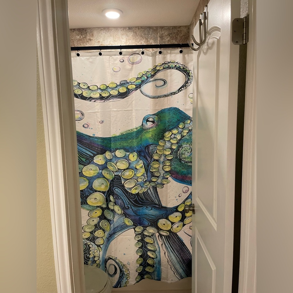 Octopus Shower Curtain - Blue and Green